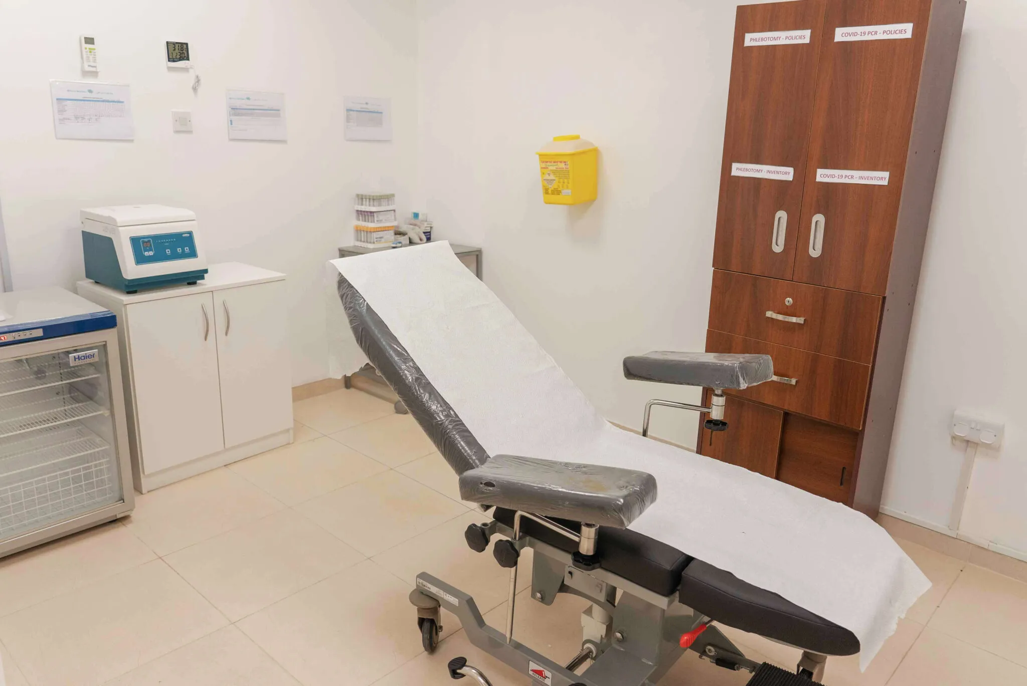 An examination room at Duo Prime Care Medical Center